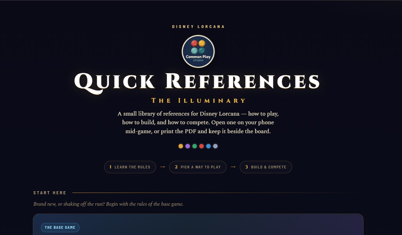 The Illuminary Lorcana reference homepage
