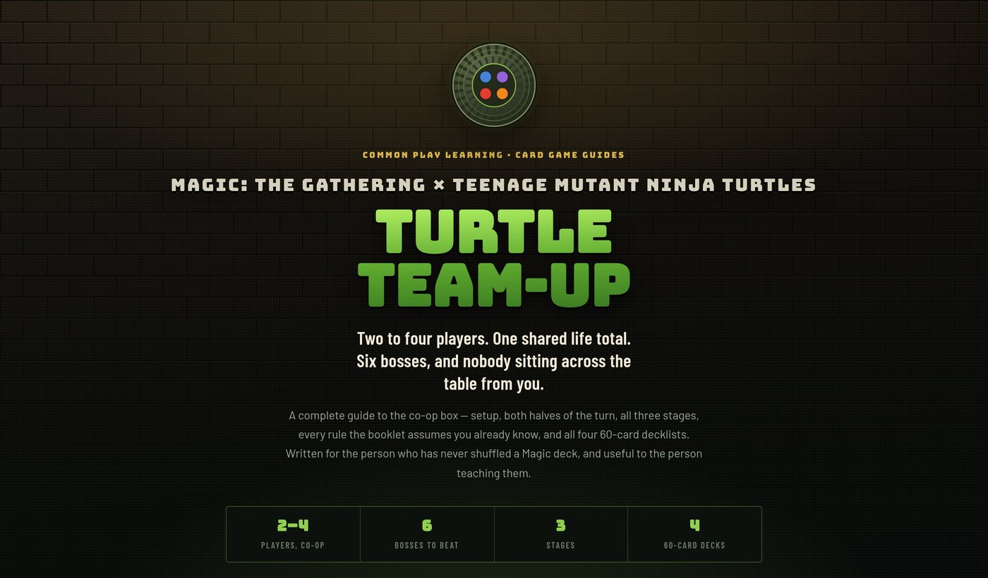 Turtle Team-Up, a guide to the co-op MAGIC: THE GATHERING x TEENAGE MUTANT NINJA TURTLES box